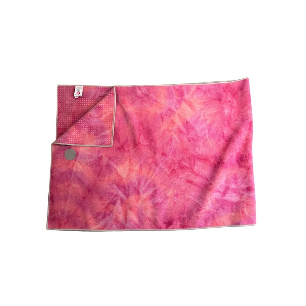Manduka Yogitoes Yoga Mat Towel Womens Pink Tie Dye Skidless Microfiber 24x68